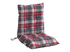 Clicnbuy Ropa De Casa-Cojines de silla de respaldo bajo 2 unidades tela de cuadros Multicolor