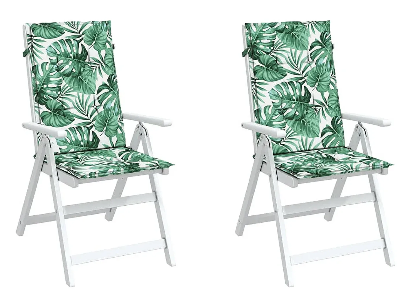Outlet Clicnbuy Cojines de silla de respaldo alto 2 unidades tela estampado de hojas Verde
