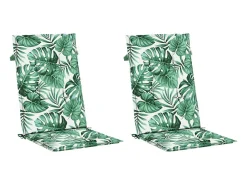 Outlet Clicnbuy Cojines de silla de respaldo alto 2 unidades tela estampado de hojas Verde