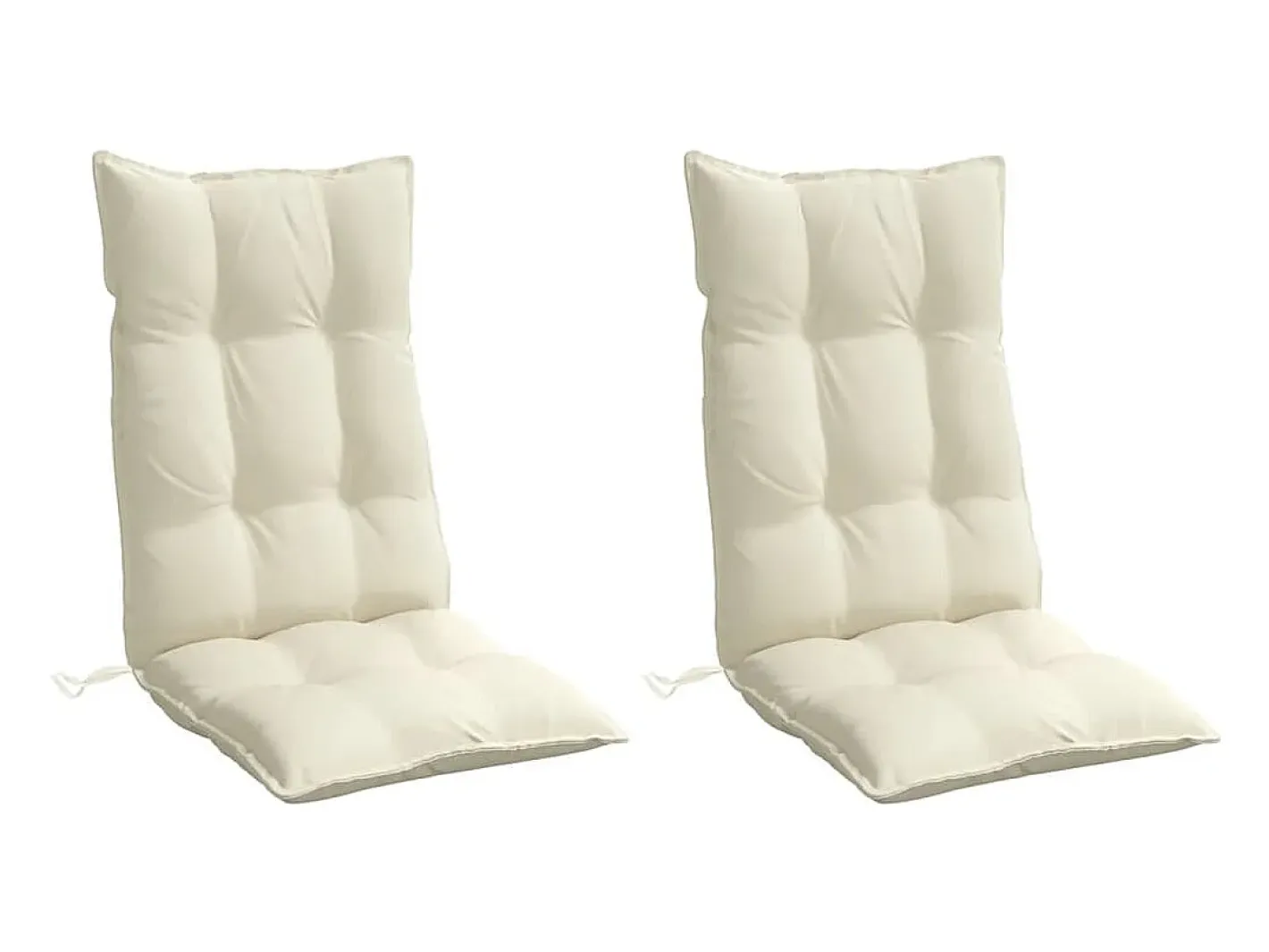 Clicnbuy Cojines de silla respaldo alto 2 unidades tela Oxford color Crema Hot