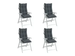 Clicnbuy Cojines de silla respaldo alto 4 unidades tela Oxford Gris antracita Discount