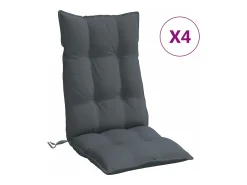 Clicnbuy Cojines de silla respaldo alto 4 unidades tela Oxford Gris antracita Discount