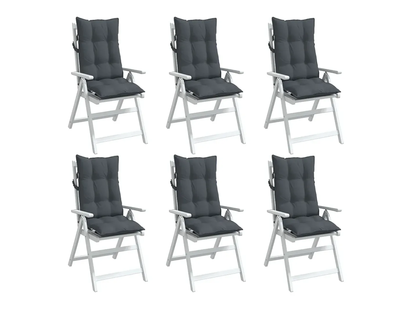 Clicnbuy Ropa De Casa-Cojines de silla respaldo alto 6 unidades tela Oxford Gris antracita