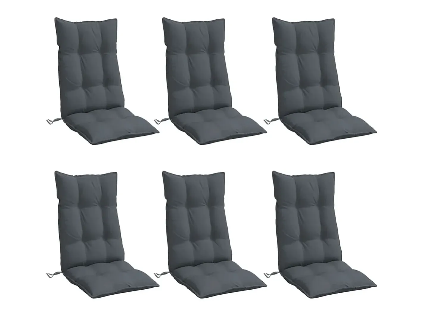 Clicnbuy Ropa De Casa-Cojines de silla respaldo alto 6 unidades tela Oxford Gris antracita