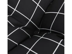 Clicnbuy Ropa De Casa-Cojines de silla respaldo bajo 2 unidades tela Oxford cuadros negro Multicolor