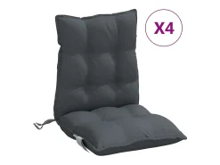 Sale Clicnbuy Cojines de silla respaldo bajo 4 unidades tela Oxford Gris antracita