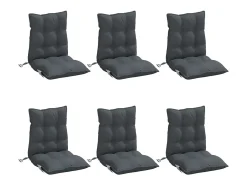 Discount Clicnbuy Cojines de silla respaldo bajo 6 unidades tela Oxford Gris antracita