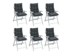 Discount Clicnbuy Cojines de silla respaldo bajo 6 unidades tela Oxford Gris antracita