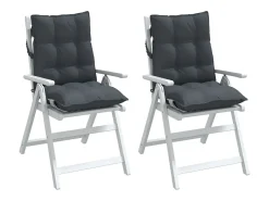 Discount Clicnbuy Cojines de silla respaldo bajo 2 unidades tela Oxford Gris antracita