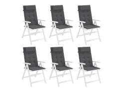 New Clicnbuy Cojines de silla respaldo alto 6 unidades tela Oxford Gris antracita