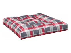Discount Clicnbuy Cojines para palets 2 unidades tela a cuadros rojos Multicolor