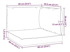 Clicnbuy Cojines para palets 3 unidades tela Oxford Gris Clearance
