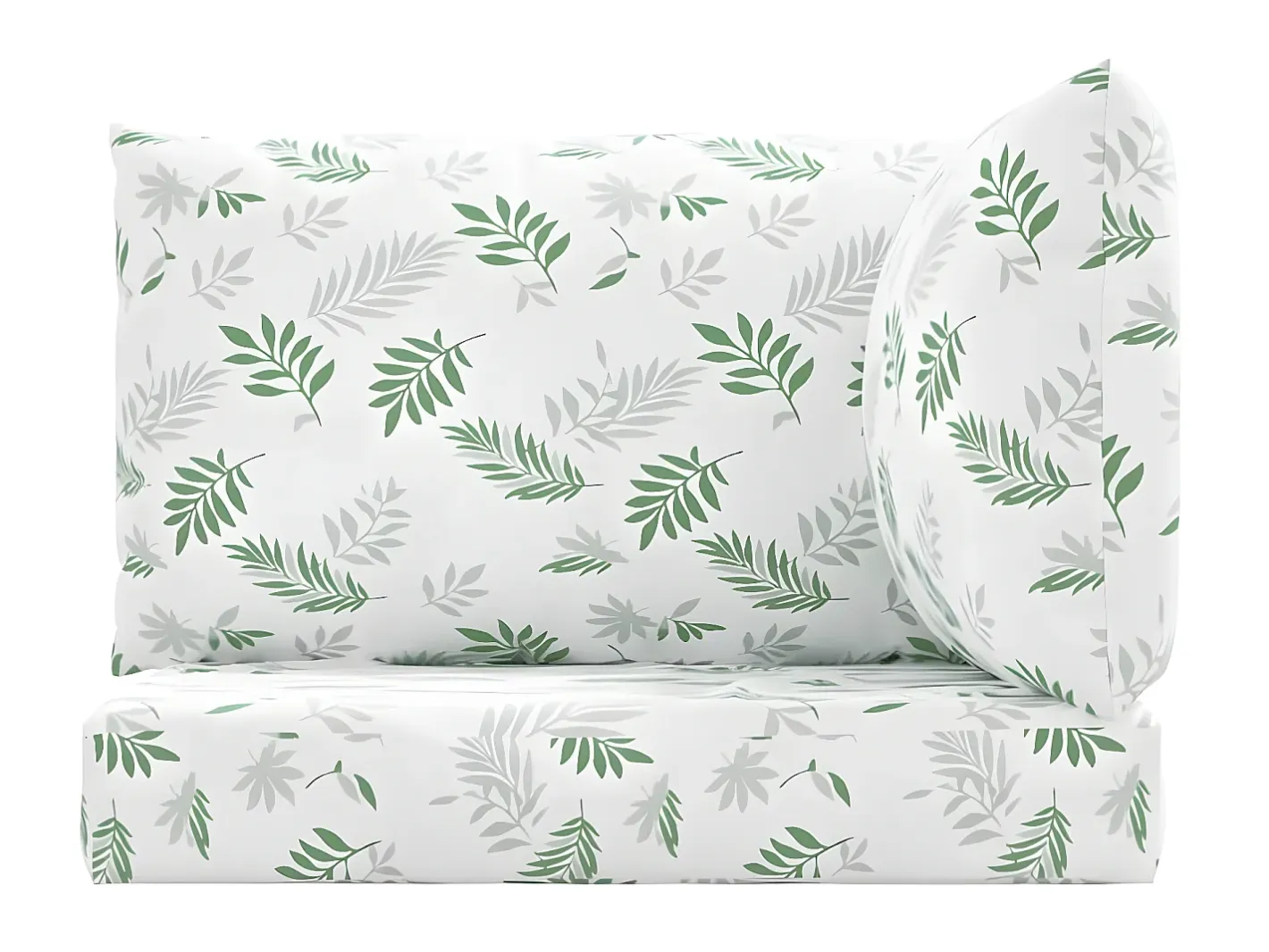 Ropa De Casa-Cojines para palets 3 unidades tela Oxford estampado de hojas ES897993 Verde