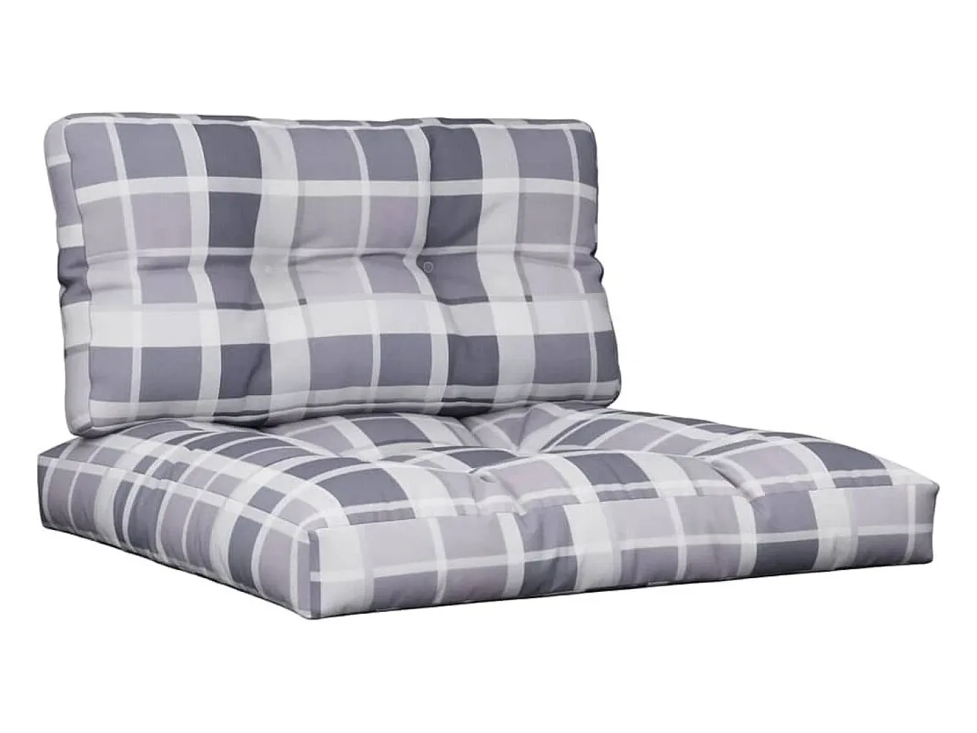 Best Cojines para palets 2 unidades tela a cuadros gris ES194013 Multicolor
