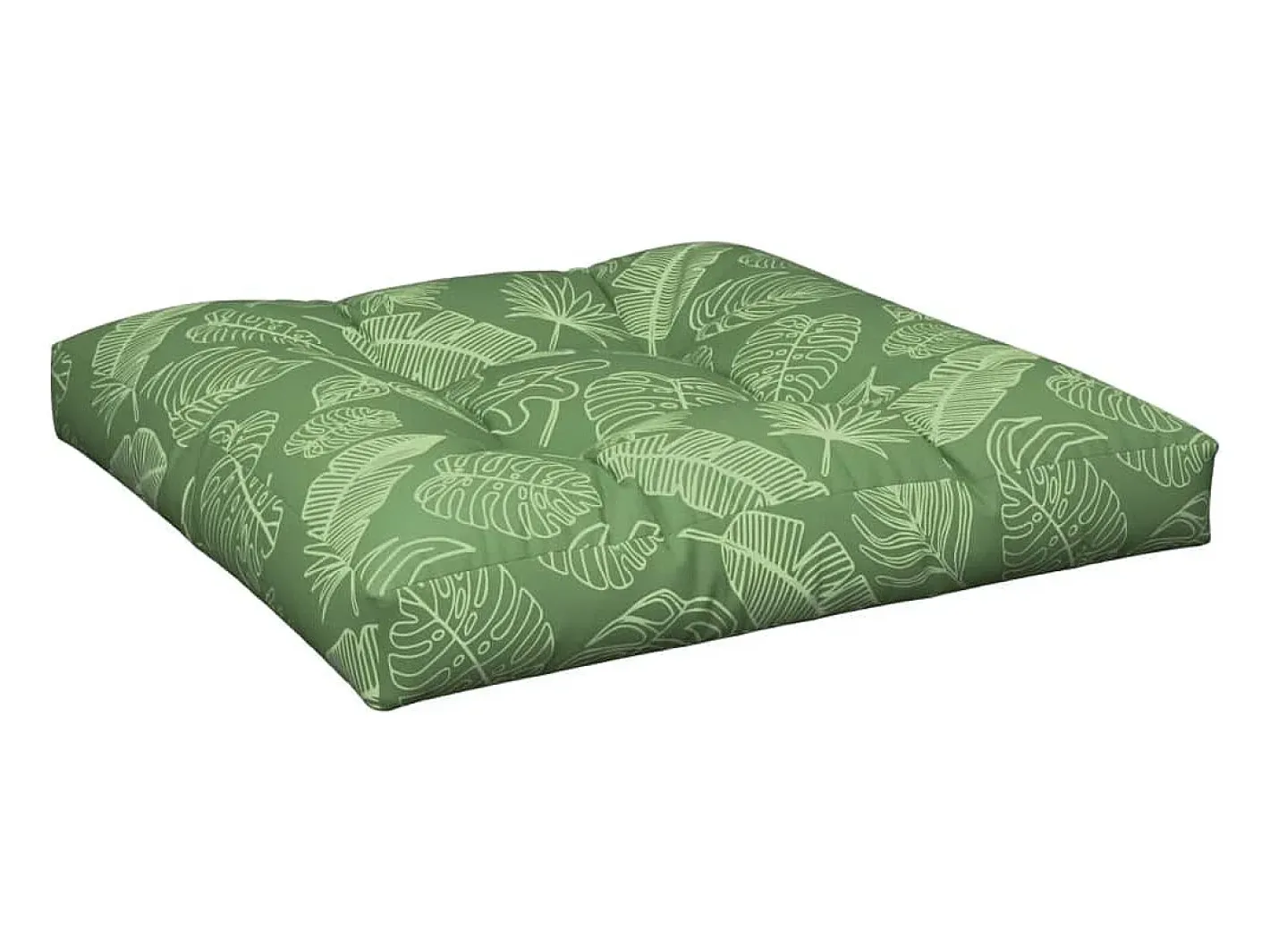 Clicnbuy Ropa De Casa-Cojines para palets 2 unidades tela estampado de hojas Verde