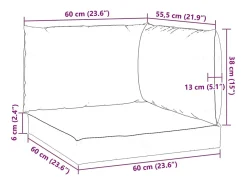 Clicnbuy Cojines para palets 3 unidades tela Oxford Gris antracita