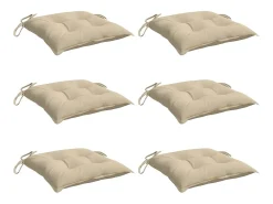 Clicnbuy Cojines para palets 6 unidades tela Oxford 50x50x7 cm Beige Discount