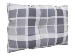 Clicnbuy Ropa De Casa-Cojines para palets 3 unidades tela a cuadros gris Multicolor