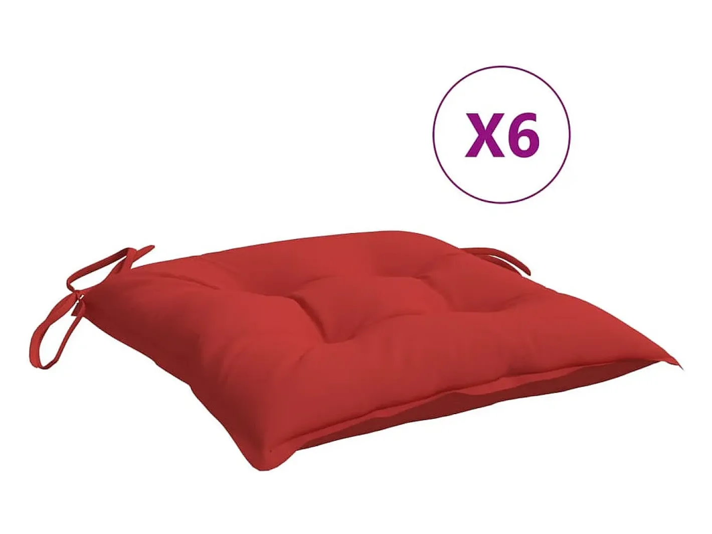 Clearance Cojines para palets 6 unidades tela Oxford 50x50x7 cm ES992661 Rojo