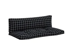 Ropa De Casa-Cojines para palés 2 piezas tela Oxford a cuadros s ES794446 Negro