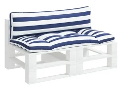 Ropa De Casa-Cojines para palés 2 piezas tela Oxford y blanco a rayas ES469709 Azul