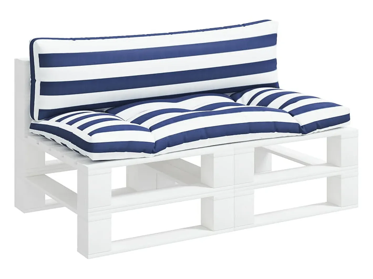 Ropa De Casa-Cojines para palés 2 piezas tela Oxford y blanco a rayas ES469709 Azul