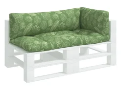 Clicnbuy Ropa De Casa-Cojines para palés 3 piezas tela Oxford estampado de hojas Verde
