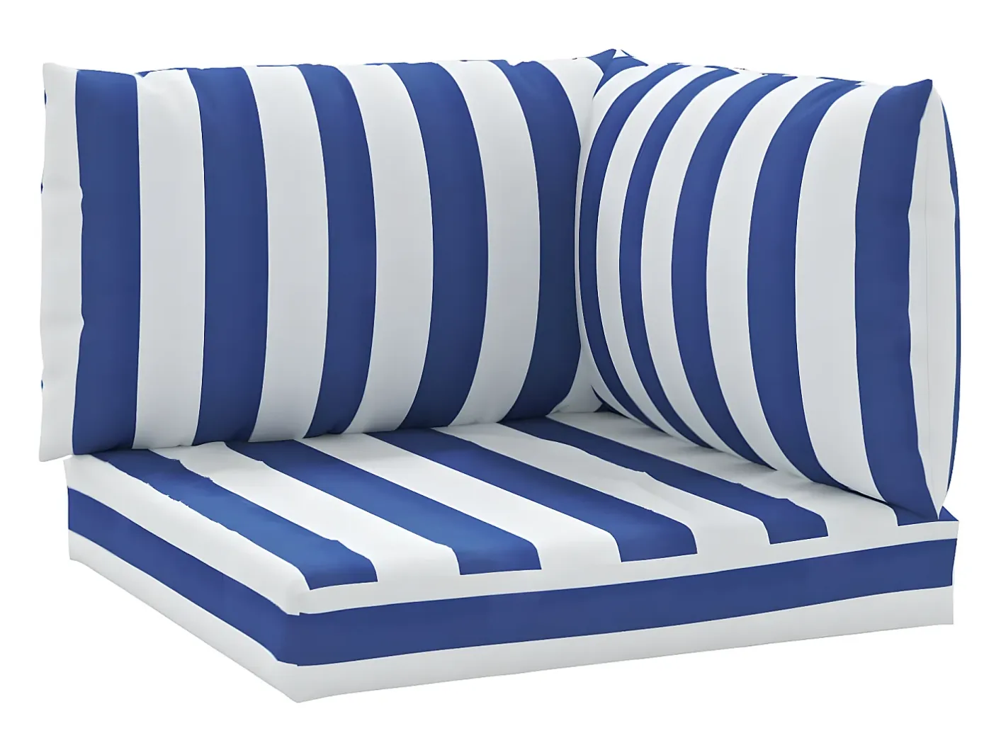 Ropa De Casa-Cojines para palés 3 piezas tela Oxford y blanco a rayas ES847976 Azul