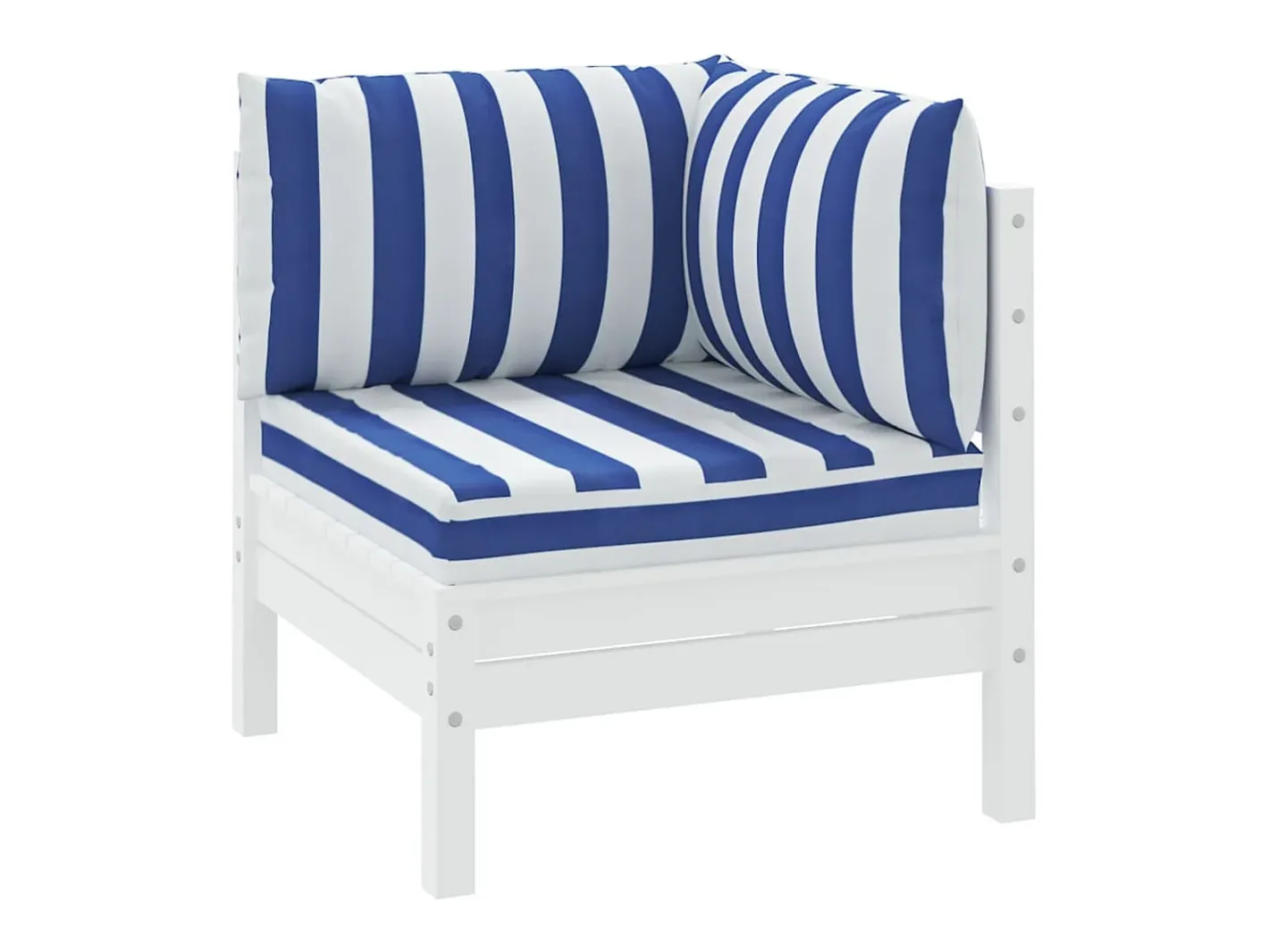 Ropa De Casa-Cojines para palés 3 piezas tela Oxford y blanco a rayas ES847976 Azul
