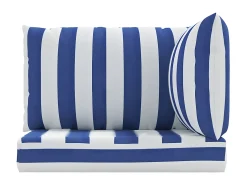 Ropa De Casa-Cojines para palés 3 piezas tela Oxford y blanco a rayas ES847976 Azul