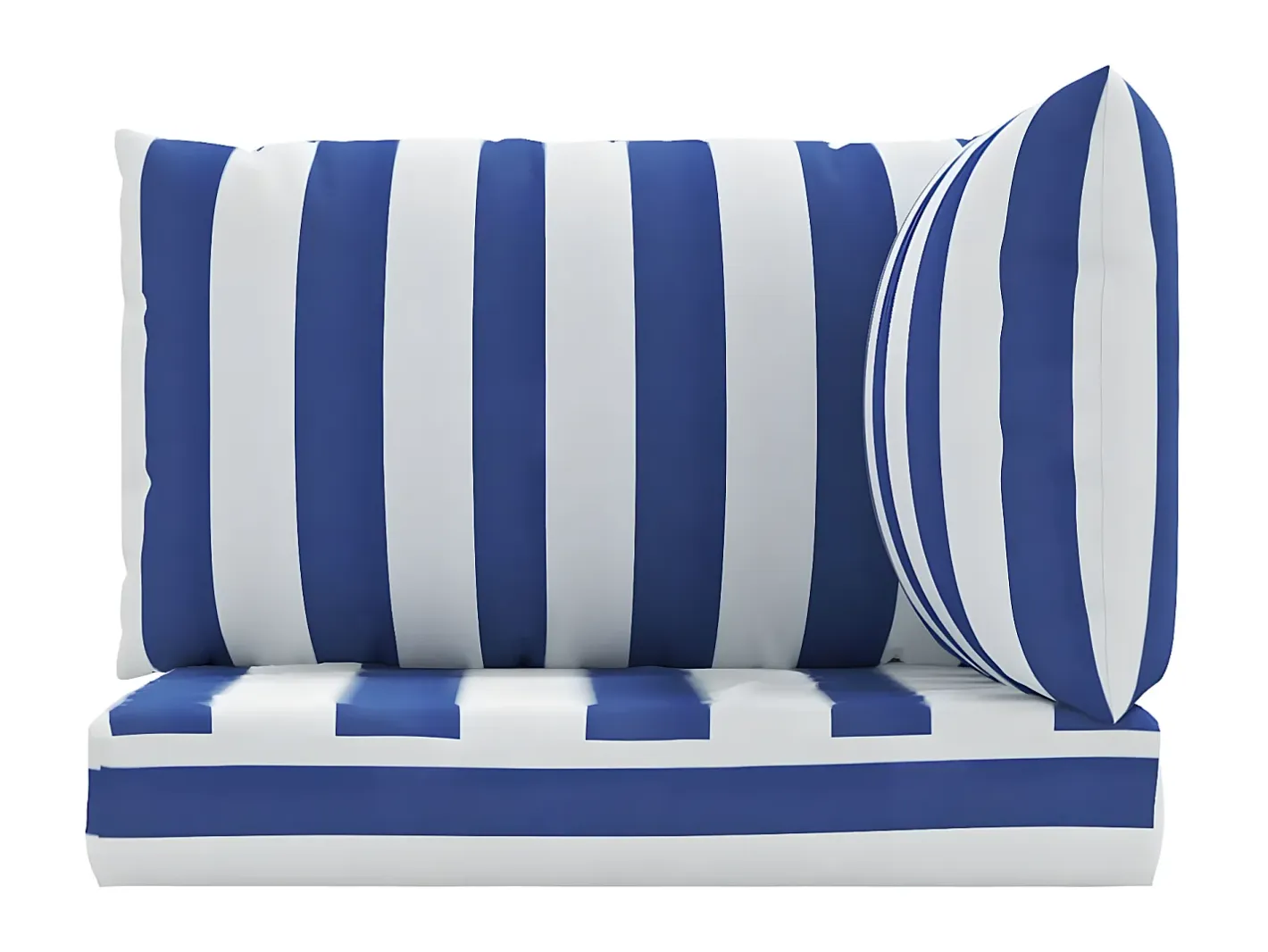 Ropa De Casa-Cojines para palés 3 piezas tela Oxford y blanco a rayas ES847976 Azul