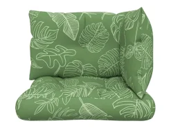 Online Clicnbuy Cojines para palés 3 piezas tela Oxford estampado de hojas Verde