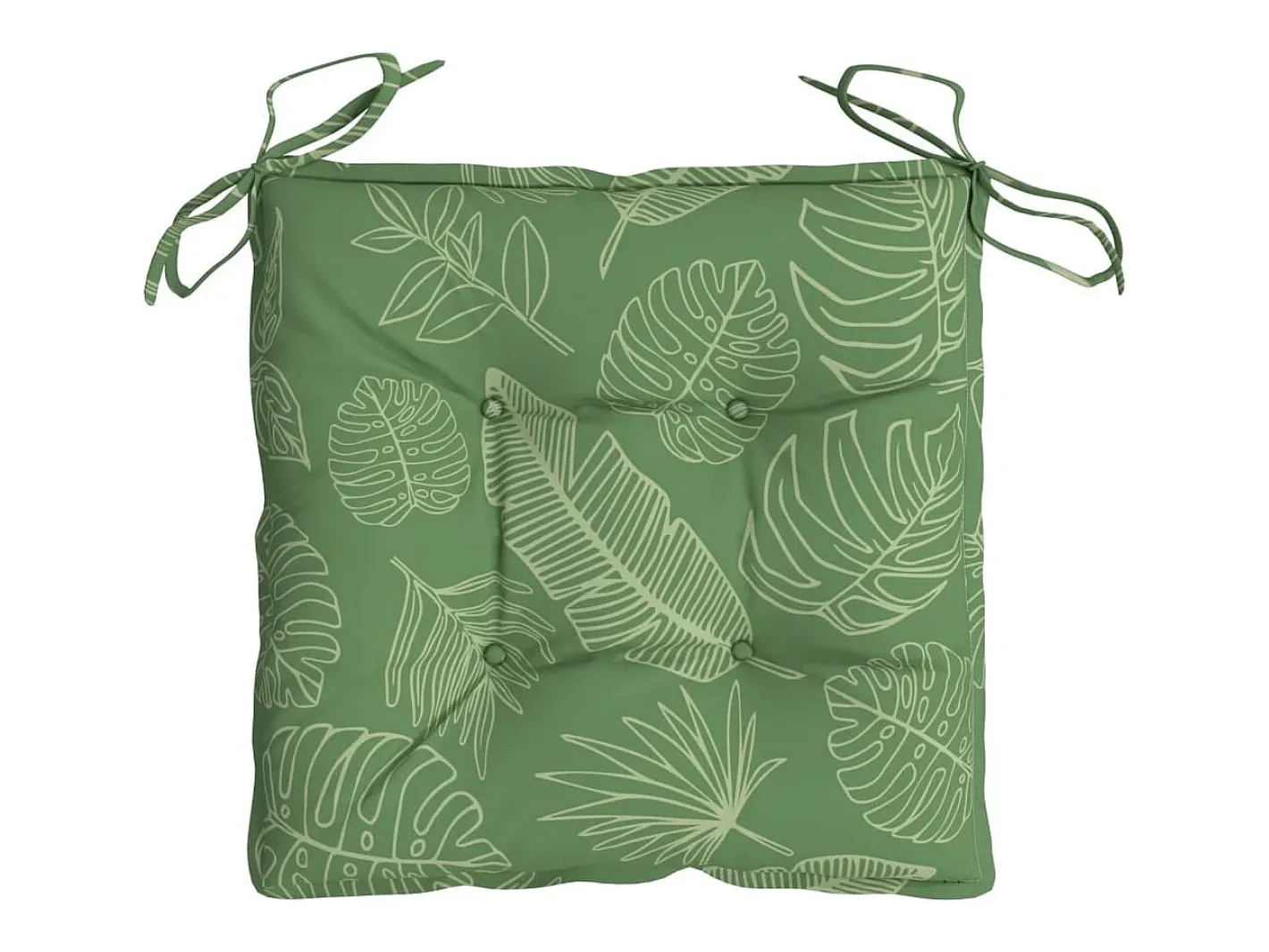 Clicnbuy Cojines para silla 4 unidades tela estampado de hojas 50x50x7 cm Verde Clearance
