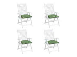 Clicnbuy Cojines para silla 4 unidades tela estampado de hojas 50x50x7 cm Verde Clearance