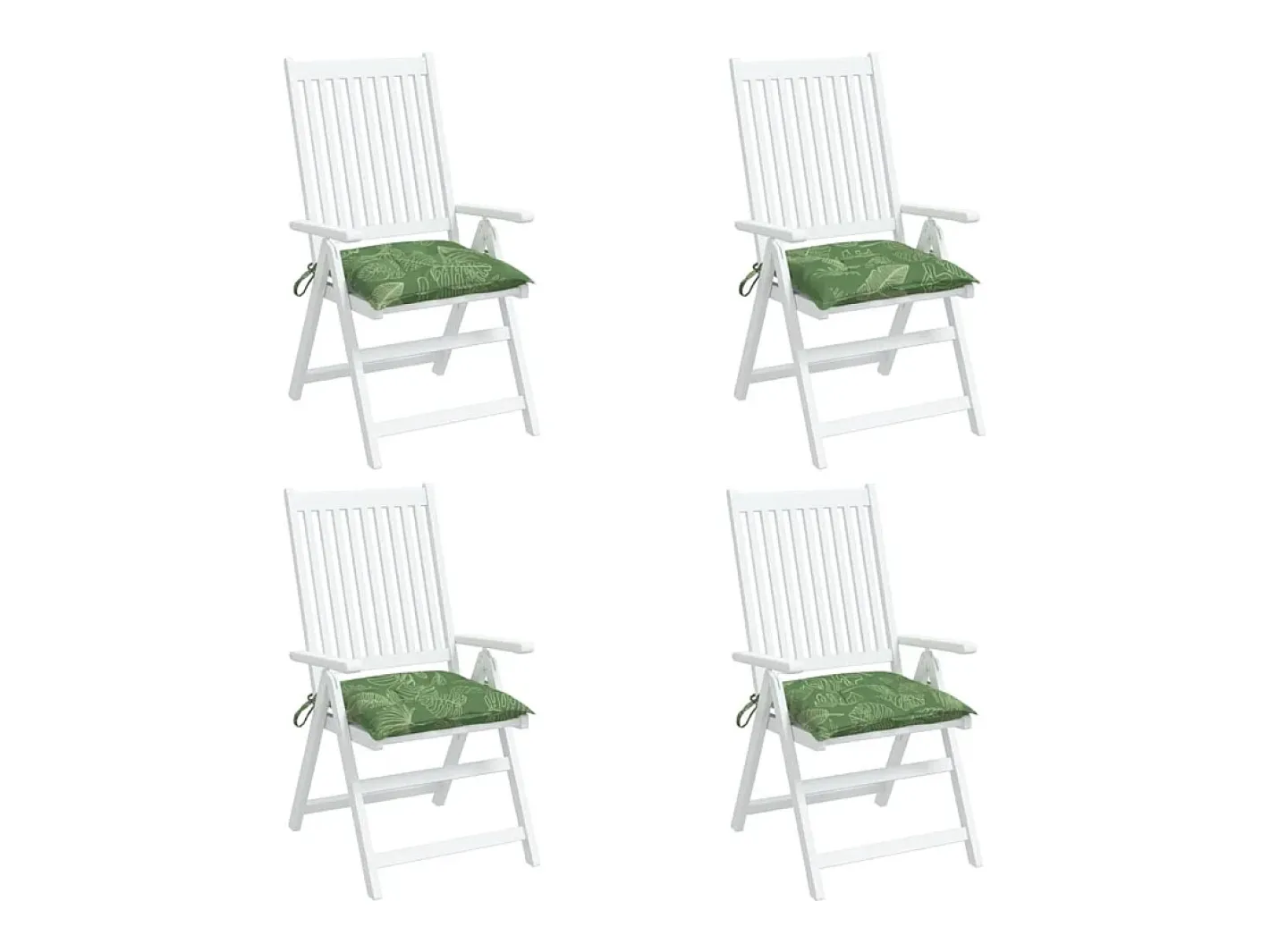 Clicnbuy Cojines para silla 4 unidades tela estampado de hojas 50x50x7 cm Verde Clearance