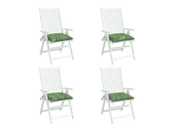 Clicnbuy Cojines para silla 4 unidades tela estampado de hojas 50x50x7 cm Verde Clearance
