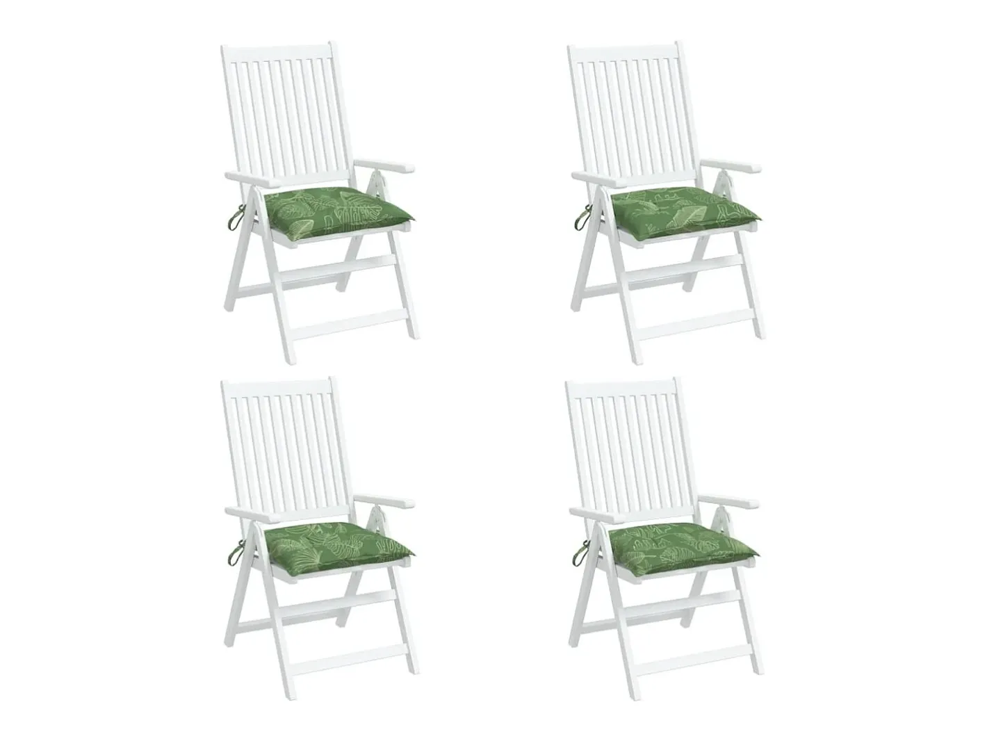 Clicnbuy Cojines para silla 4 unidades tela estampado de hojas 50x50x7 cm Verde Clearance