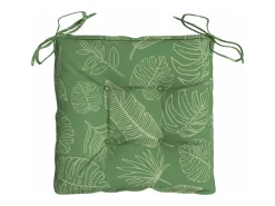 Clicnbuy Ropa De Casa-Cojines para silla 2 unidades tela estampado de hojas 50x50x7 cm Verde