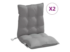 Clicnbuy Ropa De Casa-Cojines para silla con respaldo bajo 2 unidades tela Oxford Gris