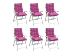 Clicnbuy Cojines para silla con respaldo bajo 6 unidades tela Oxford Rosa New