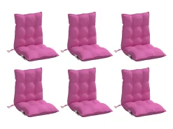 Clicnbuy Cojines para silla con respaldo bajo 6 unidades tela Oxford Rosa New