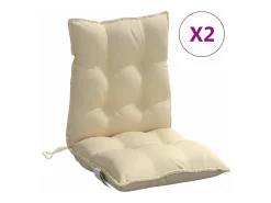 Clicnbuy Cojines para silla con respaldo bajo 2 unidades tela Oxford Beige New