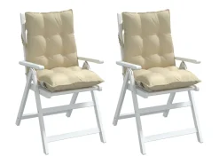 Clicnbuy Cojines para silla con respaldo bajo 2 unidades tela Oxford Beige New