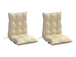 Clicnbuy Cojines para silla con respaldo bajo 2 unidades tela Oxford Beige New