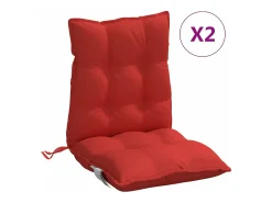 Clicnbuy Cojines para silla con respaldo bajo 2 unidades tela Oxford Rojo