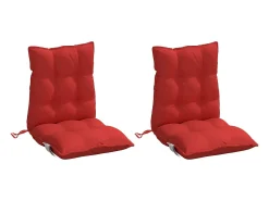 Clicnbuy Cojines para silla con respaldo bajo 2 unidades tela Oxford Rojo