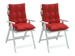 Clicnbuy Cojines para silla con respaldo bajo 2 unidades tela Oxford Rojo