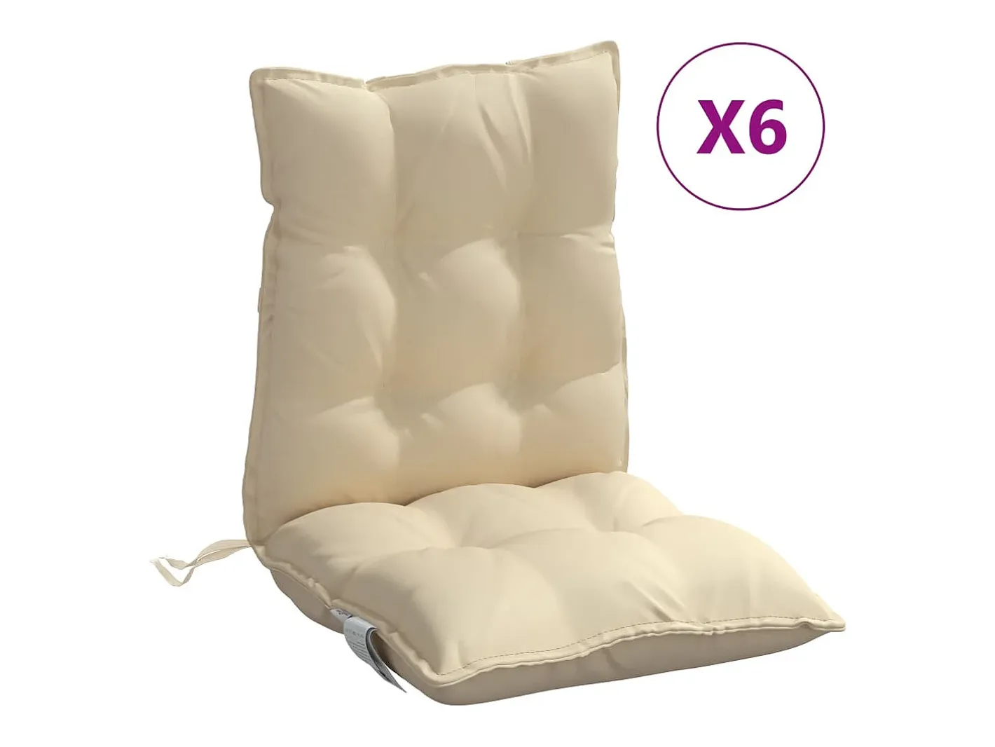 Sale Clicnbuy Cojines para silla con respaldo bajo 6 unidades tela Oxford Beige