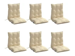 Sale Clicnbuy Cojines para silla con respaldo bajo 6 unidades tela Oxford Beige