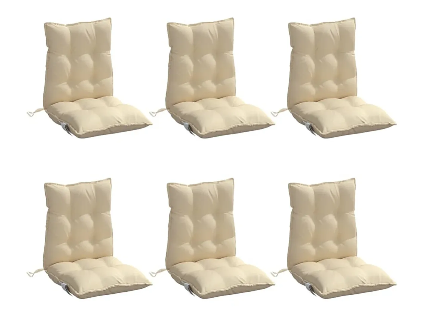 Sale Clicnbuy Cojines para silla con respaldo bajo 6 unidades tela Oxford Beige
